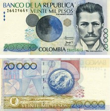 Colombia 20,000 Pesos 2010 UNC (P454)