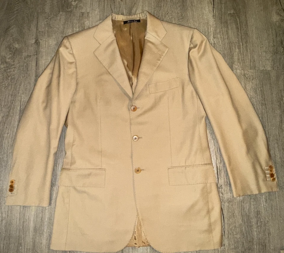 Cesare Attolini Domenico Vacca 100% Lana 150's Cream 48IT, 38US - Image 3 of 4