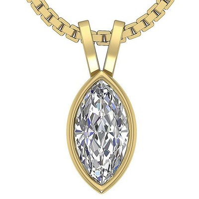 I1 g 0,25 ct runder Diamant Solitär Anhänger Halskette 4 Krappen 18 K Weißgold