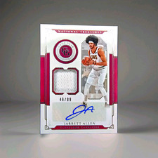 2020-21 Panini National Treasures Jarrett Allen Game Gear Jersey Auto 49/99