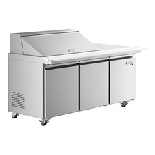70" 3 Door Mega Top Stainless Steel ADA Height Refrigerated Sandwich Prep Table