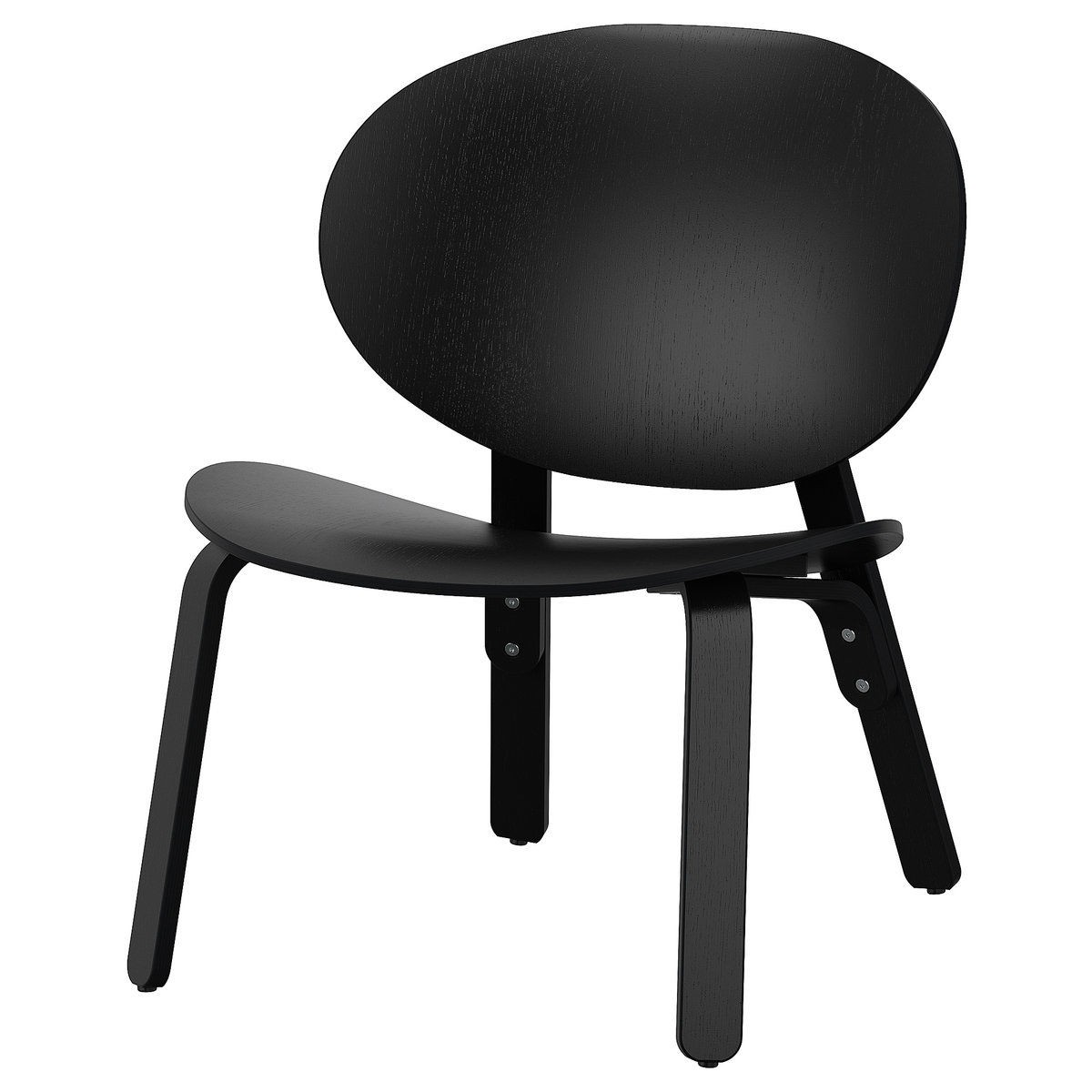 椅子 IKEA FROSET chair IKEA FRÖSET easy chair 59x57x74 cm black stained oak veneer