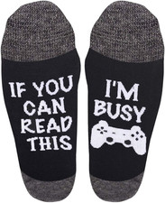 Unisex Cotton 'If U Can I'M Gaming' Socks - Funny Novelty Gamer Gift for Men and