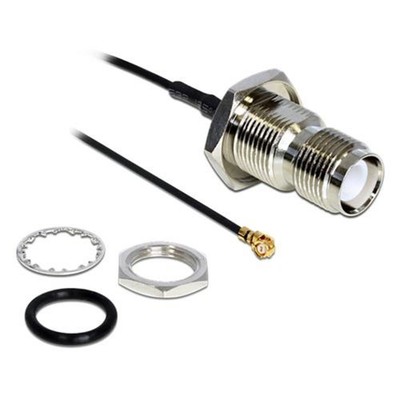 Delock Adapter, I-PEX Stecker an RP-TNC Buchse, 200 mm, # 88464