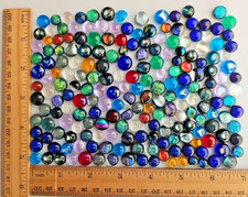 200 Small Handcrafted Dichroic Glass Cabochons/Lot/Jewelry Making/90 COE