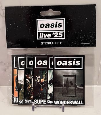 OASIS LIAM NOEL GALLAGHER LIVE '25 OFFICIAL TOUR STICKER SET