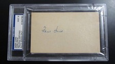 Ford Frick signed Index Card PSA Certified Grade 9