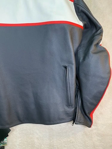 AGV Sport Pilot Vented Leather Motorcycle Jacket Size 46 Black Red Armored NWT image 18