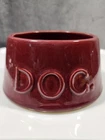Vintage McCoy USA Pottery Double Sided "DOG" Dog Bowl/Burgundy/Red/Nostalgic