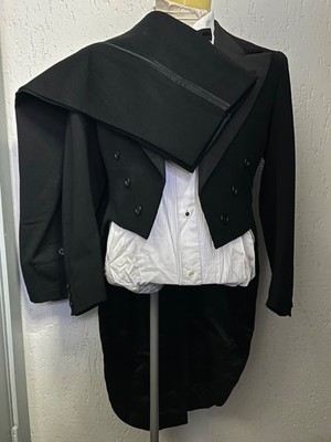 20er 30er Jahre Herren Abend Frack Zweiteiler Anzug Italian Bespoke Vintage 36 S ''