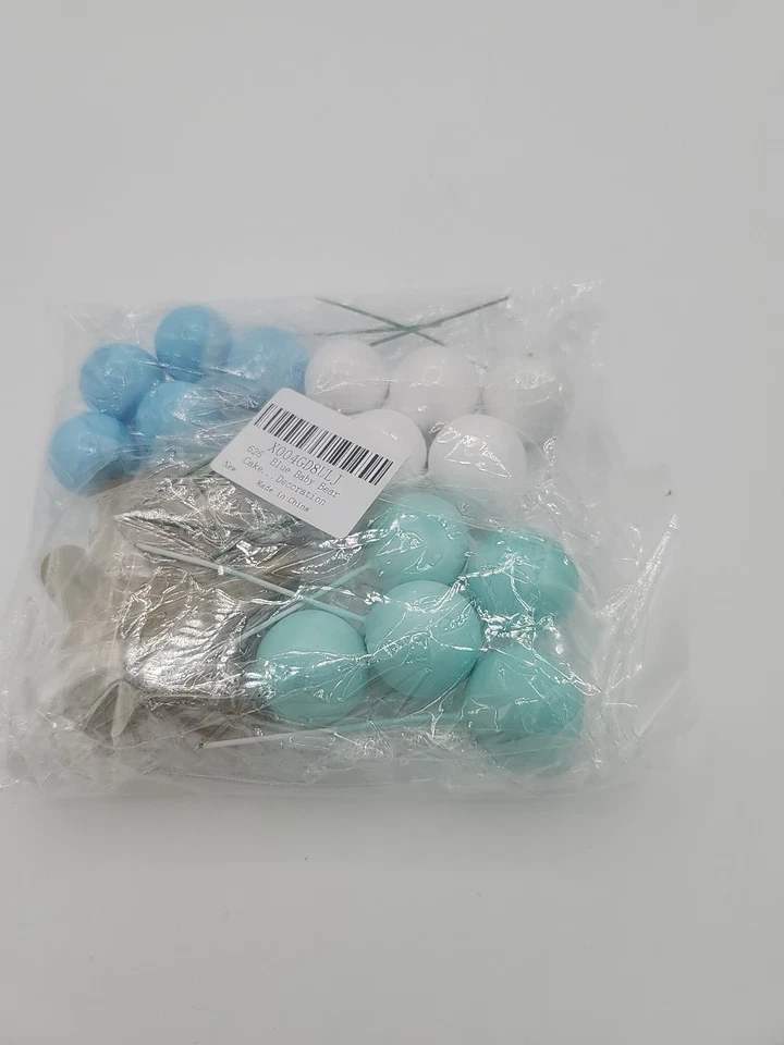 Decoración de Pasteles JeVenis Oso Azul con Bolas Doradas Topper para Baby Shower y... Foto 2 de 2