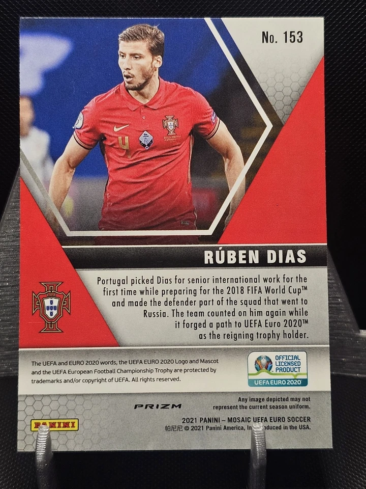 2021 Panini Mosaic UEFA Euro 2020 Hobby Red Ruben Dias #153 - Image 2 of 2