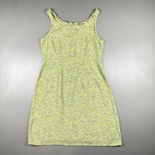 American Eagle Outfitters Dress Womens 6 Yellow Floral Sleeveless A Line Y2K 90S
