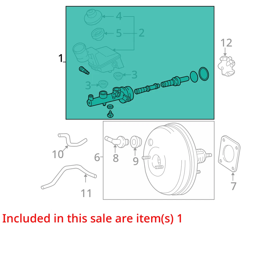 Главный цилиндр матричного тормоза 2005 Toyota от оригинального производителя 100 000 миль - LKQ387330351 - Изображение 4 из 4