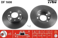 2 X Bremsscheibe TRW DF1608 FüR Opel Kadett E Caravan GT