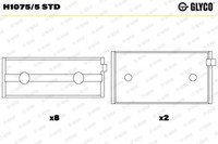 Kurbelwellenlagerschale FÜR Fiat, Lancia, CitroËN - Glyco H1075/5 STD