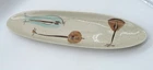 VTG MCM Redwing Pottery Lute Song Oblong Bread Tray 19" long Speckle Pattern