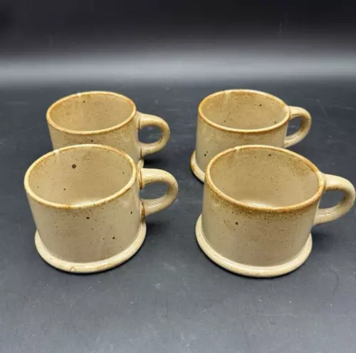 Set of 4 Dansk Niels Refsgaard Coffee Mugs Cups Brown Speckled Glaze