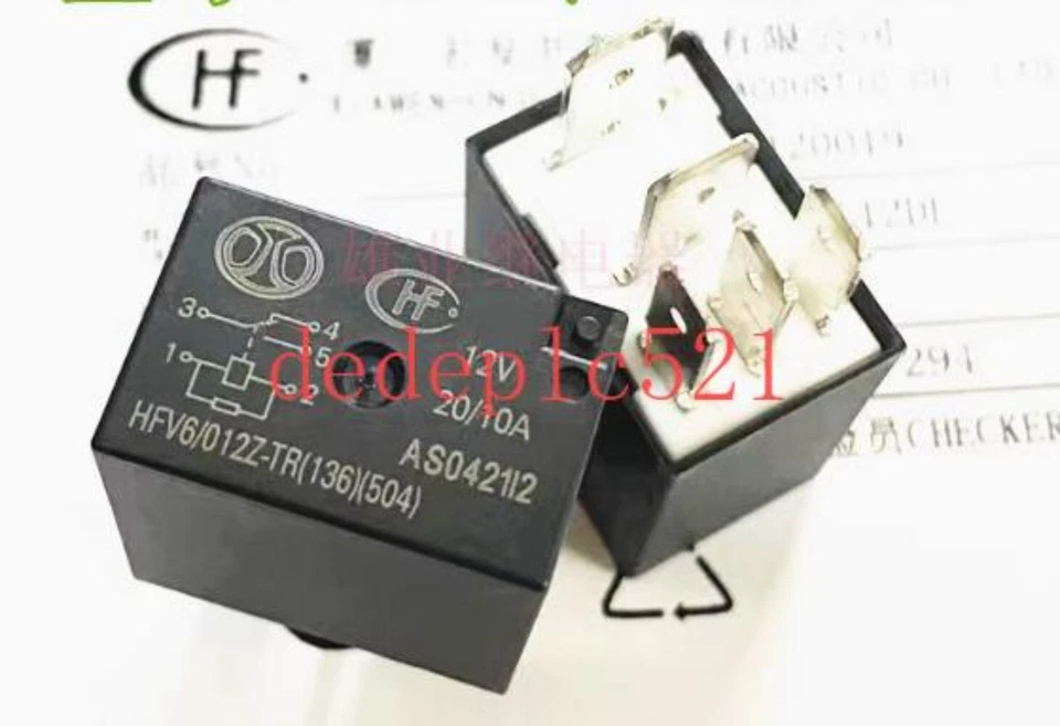 Relé automotriz 3 piezas nuevo HF HFV6/012Z-TR 12V 20A Foto 2 de 3