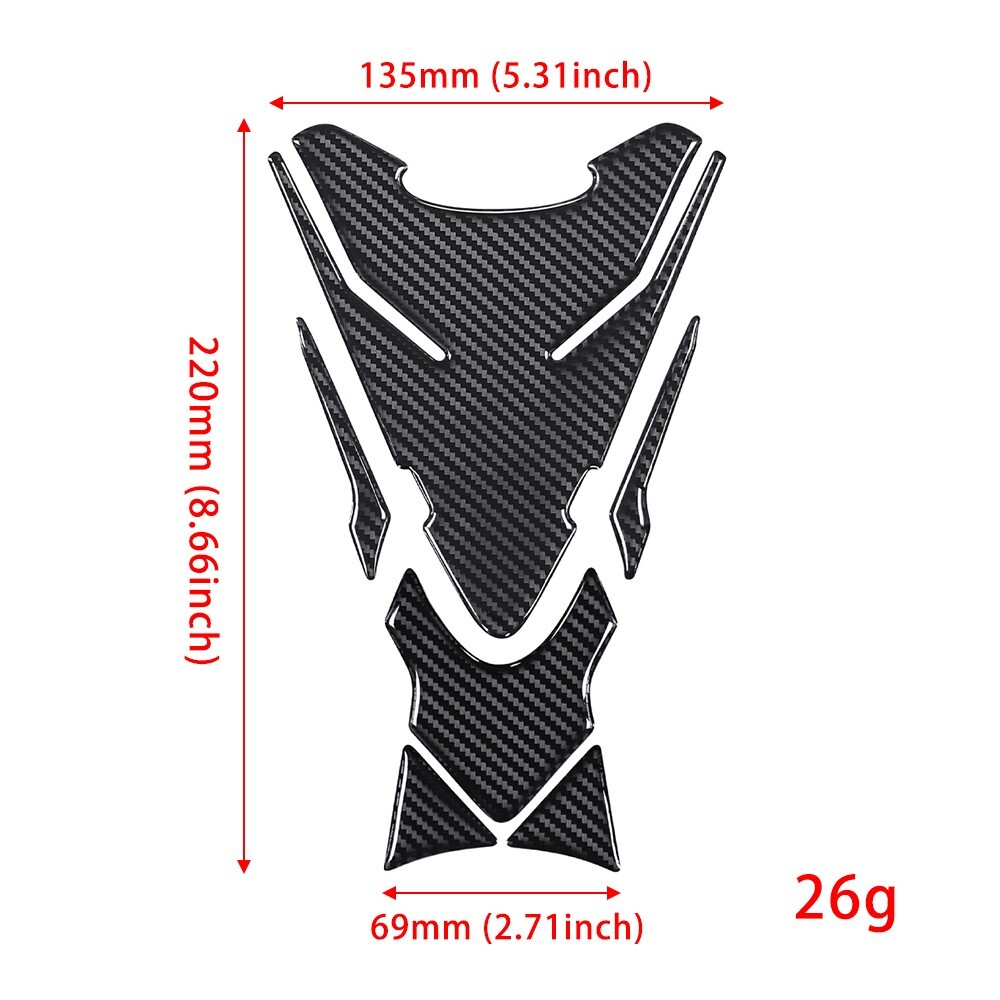 Universal 5D Carbon Fiber Tank Pad Protector Decals Stickers