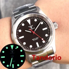 Tandorio 36mm Sapphire Glass Red Hand NH35A 200m Diver Pilot Mens Watch Luminous