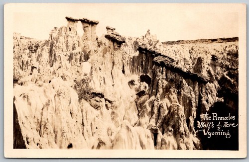 Hells Half Acre Wyoming 1930s RPPC Real Photo Postcard The Pinnacles
