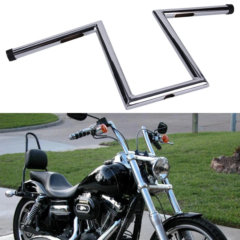 1" Drag Z-Bar Rise 10.5" Ape Hanger Handlebar For Harley Sportster XL 883 1200 Foto 3 de 4