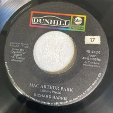 Richard Harris - Mac Arthur Park - Dunhill (45RPM 7”Single)  VGC+ - EE