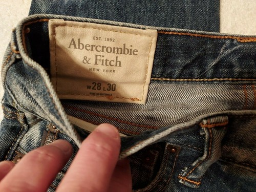 Jeans Abercrombie & Fitch New York ragazzo adolescente 28 x 30 denim invecchiato skinny - Foto 4 di 11