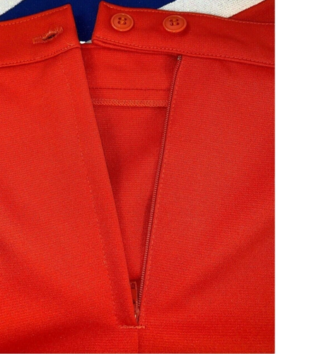 Erwachsene M echte Cheerleader Uniform Outfit Kostüm 34" Top 27" Rock orange blau - Bild 4 von 8