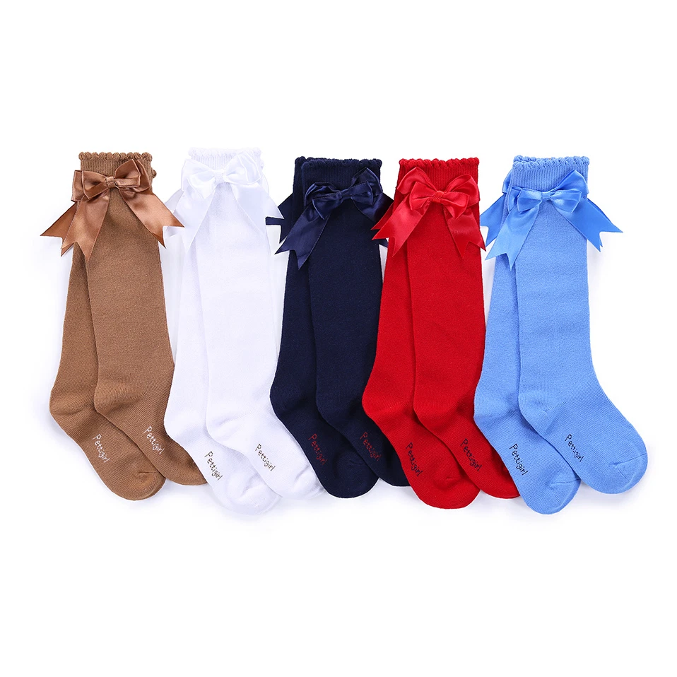 Kids red knee high socks top