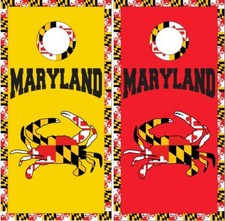 Maryland Flag Crab Colors Block Cornhole Wrap Bag Toss Skin Decal Sticker Wraps