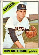VINTAGE  SPORT BASEBALL CARD 1966  DON NOTTEBART HOUSTON ASTROS NO719