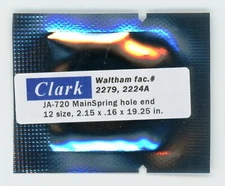 Waltham 12 size Mainspring JA-720 Factory # 2279 & 2224A "CLARK"