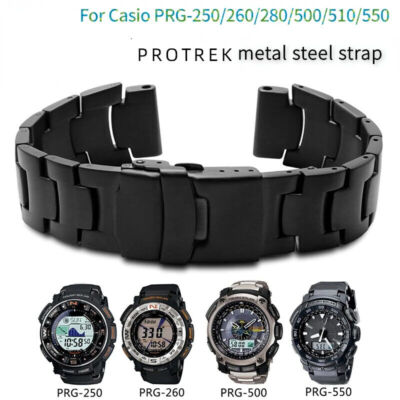 18mm Stainless Steel Watch Band Strap For Casio PRG-250/260/270 PRW3500 Bracelet