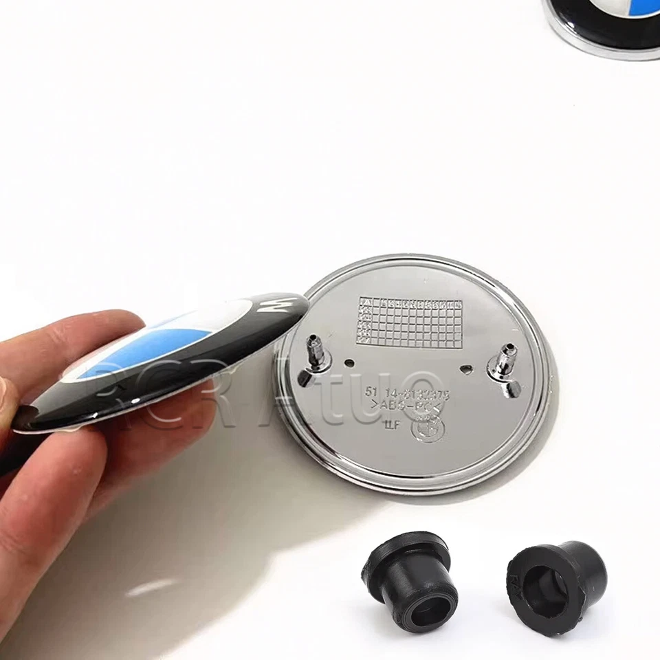 2pcs/set Badge Emblem Front Hood & Rear Trunk (82mm + 74mm)For B-MW 51148132375 - Image 4 of 4