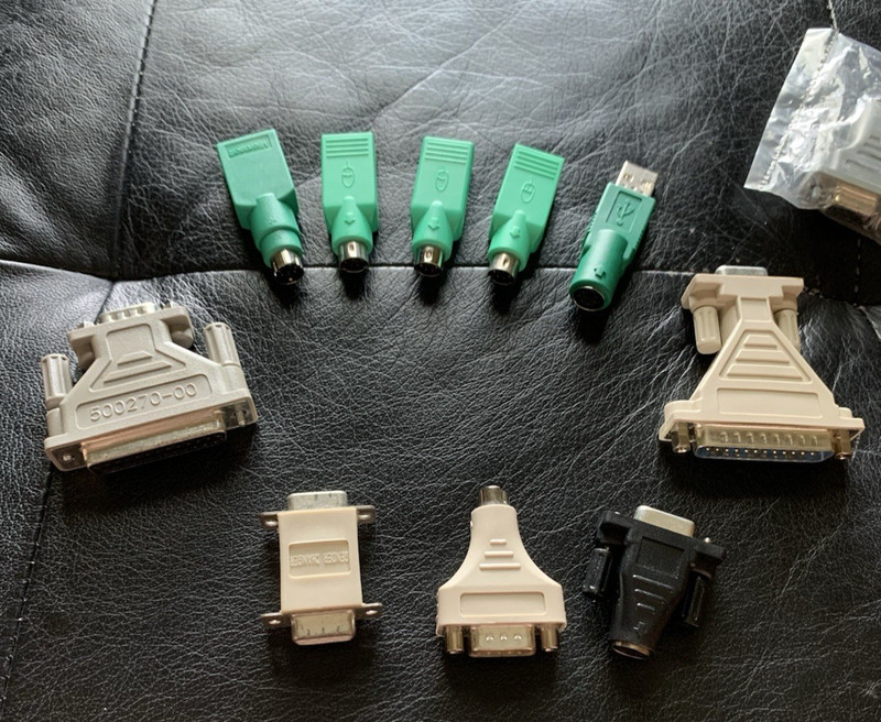 11 Various Computer Adapters Parallel, Serial, DB25, PS2, VGA, USB