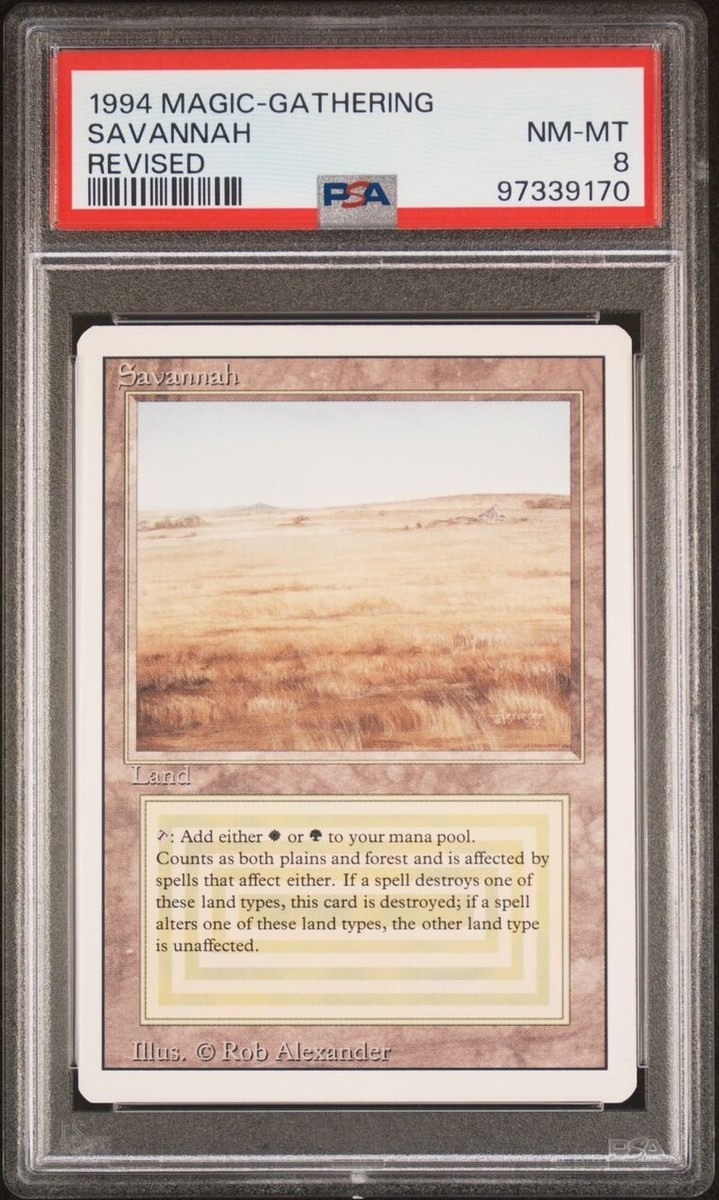 MTG Magic The Gathering Dual Lands Revised Savannah PSA NM