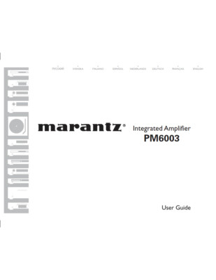 Marantz PM6003 Amplifier Owners Instruction Manual