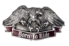 VTG The Great American Buckle Co-"Born To Ride" Eagle Belt Buckle- Solid Pewter