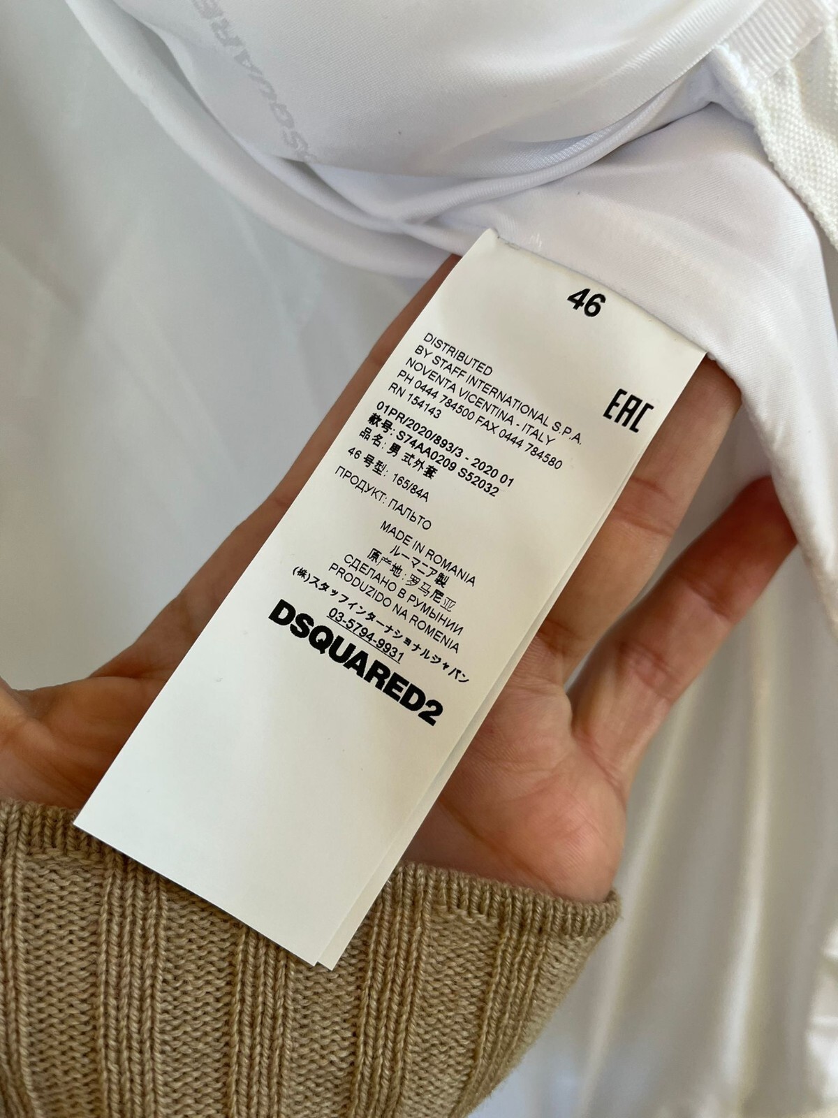 Dsquared2 , Padded Outerwear in White , BNWD 46 image 10