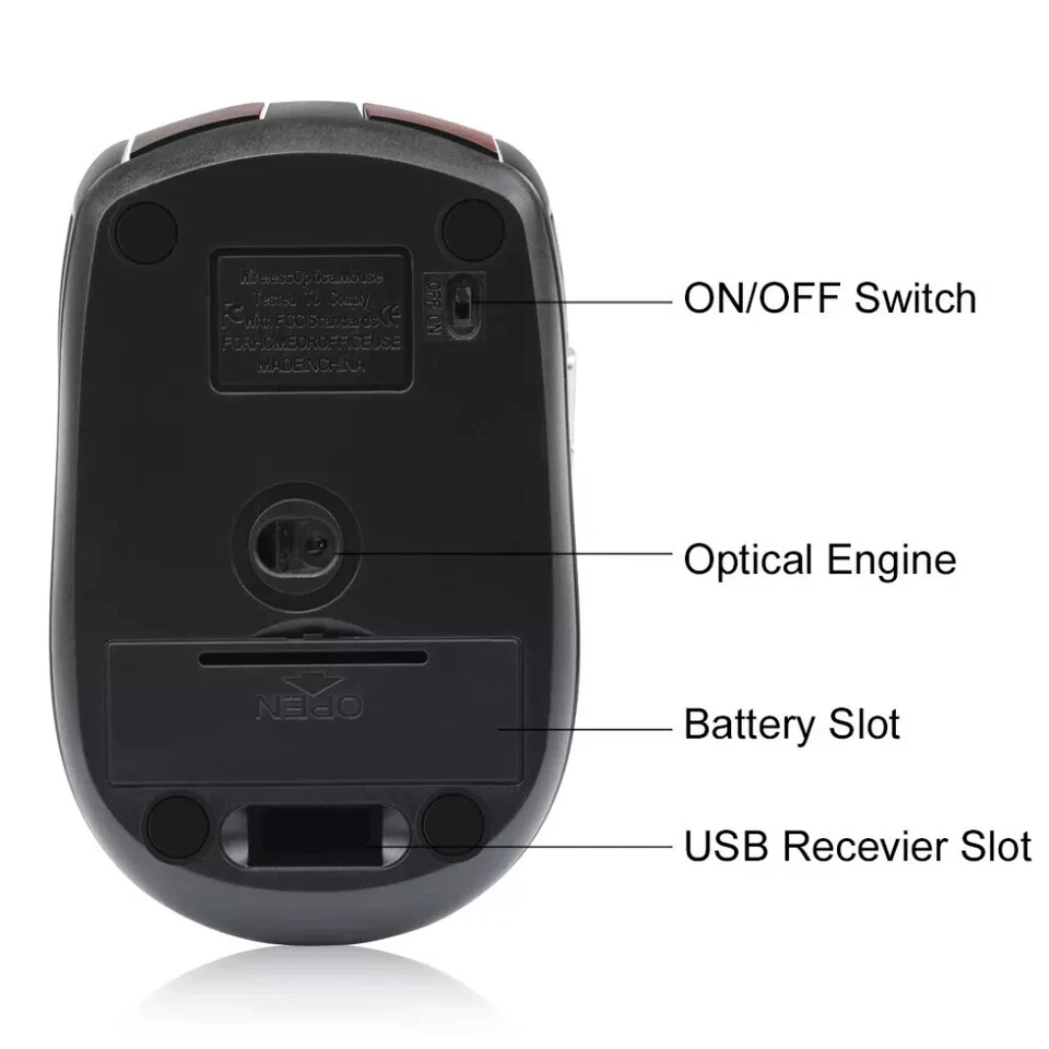 2 Wireless Optical Mouse Mice 2.4GHz USB Receiver For Laptop PC Computer DPI USA - Image 4 of 4