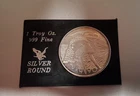 1990 Alaska State Silver Coin Round 1 OZ. in Plastic Case Bullion.