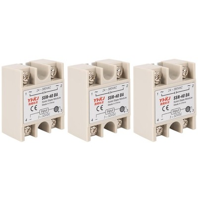 3 PCS SSR40DA Solid State Relay Module DC Input AC Output 332V to 24380V