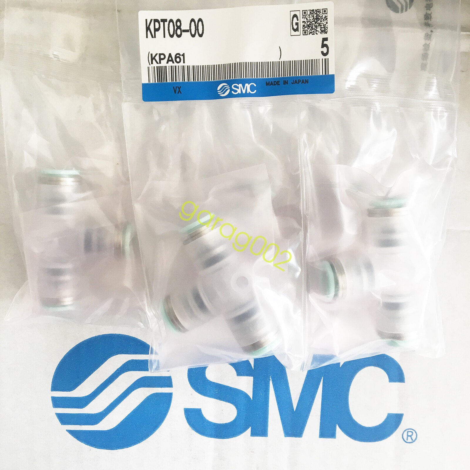 SMC KPT08-00 Clean One-Touch Fitting For Blowing Systems - Male And Union Tee
