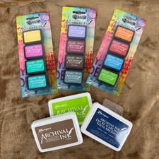 Ranger Archival Ink Bundle Dylusions Mini Kits 2 3 4 and Full Size Ink Pads 15pc