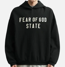 Fear Of God Essentials Authentic FW24 Heavyweight Embroidered Jet Blk Hoodie 2XL