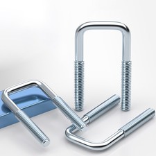 Tornillos en U cuadrados M6 tuercas y arandelas soporte galvanizado perno en U cuadrado galvanizado