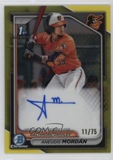 2024 Bowman Chrome Prospect Yellow Refractor 11/75 Aneudis Mordan Auto 15wb