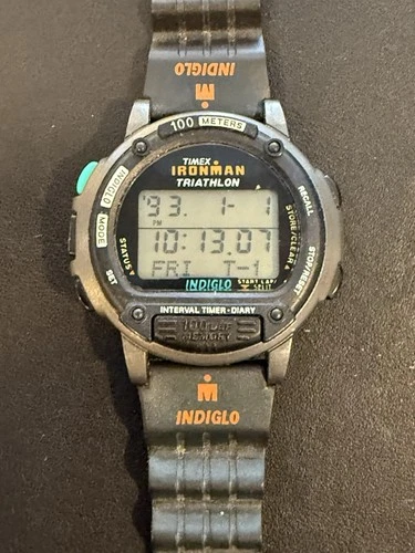Vintage 90s Timex Ironman Triathlon Men interval timer - diary  Watch